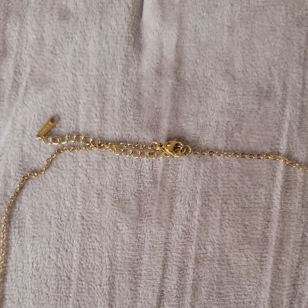 Gold and Red Clover Charm Necklace With Lady Bug - Picture 5 of 5